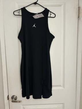 NWT Jordan Women's Ribbed Tank Dress Black Size L DZ3346-010